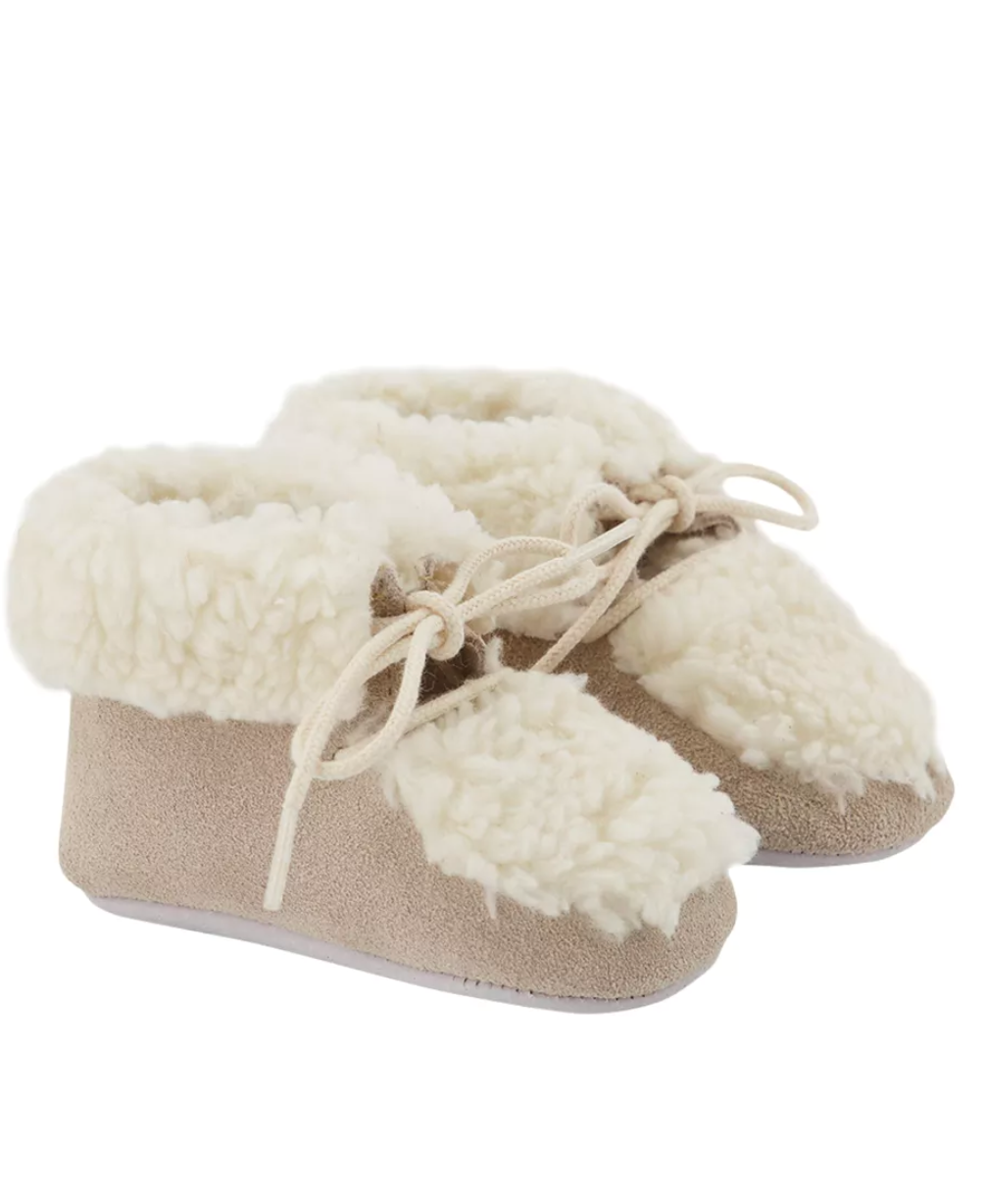 Tartine et Chocolat Beige Leather Slippers