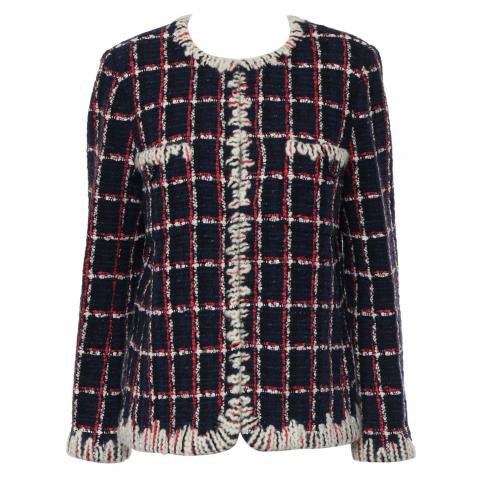 Chanel Wool Check Jacket in NavyRed A.jpg