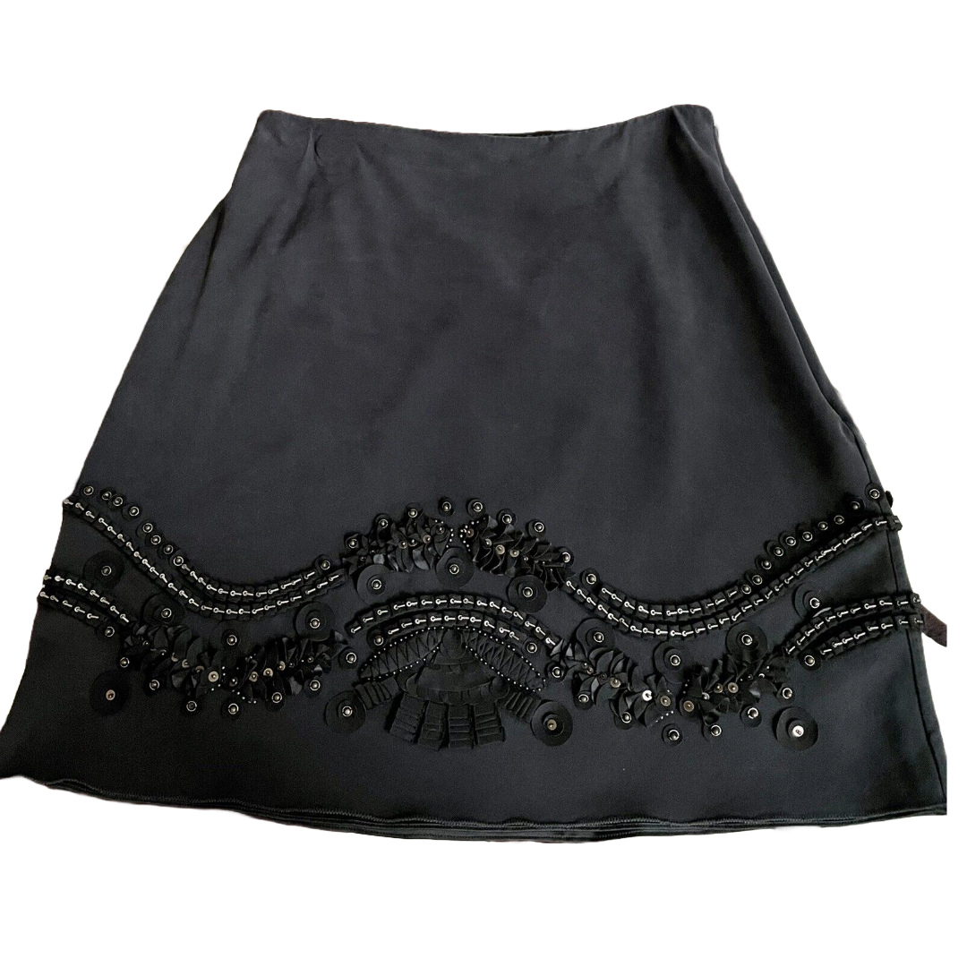 Elie Tahari Embellished Silk Skirt.png