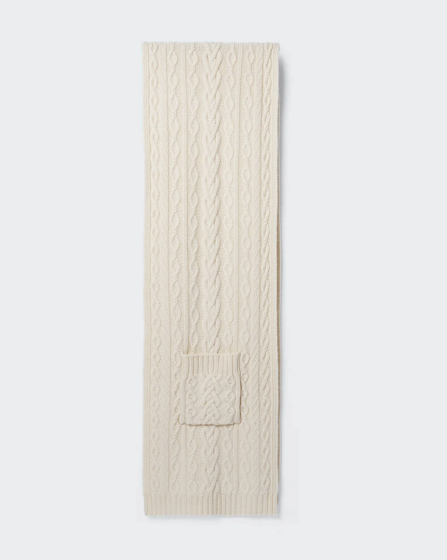 Eric Bompard Cable Knit Scarf with Pockets