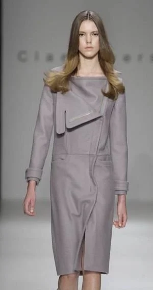 Claes Iversen Asymmetric Zip Front Coat in Camel