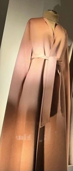 Natan Couture x Alicia Audrey Lexie Cashmere and Wool Cape in Pink