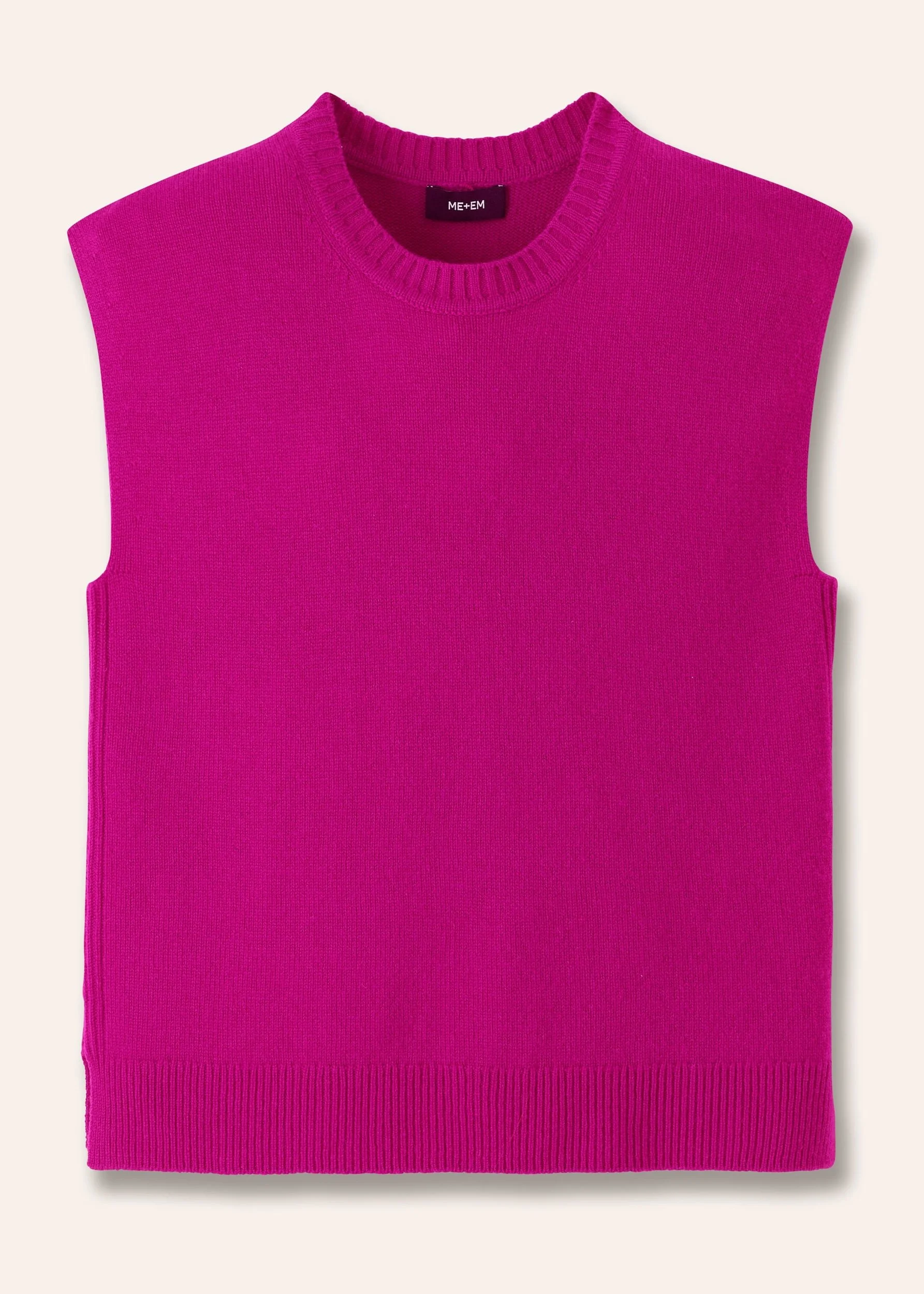 ME and EM Merino Cashmere Relaxed Vest in Berry