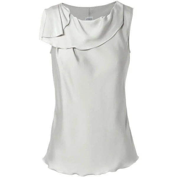 Armani Collezioni Draped Silk Sleeveless Top