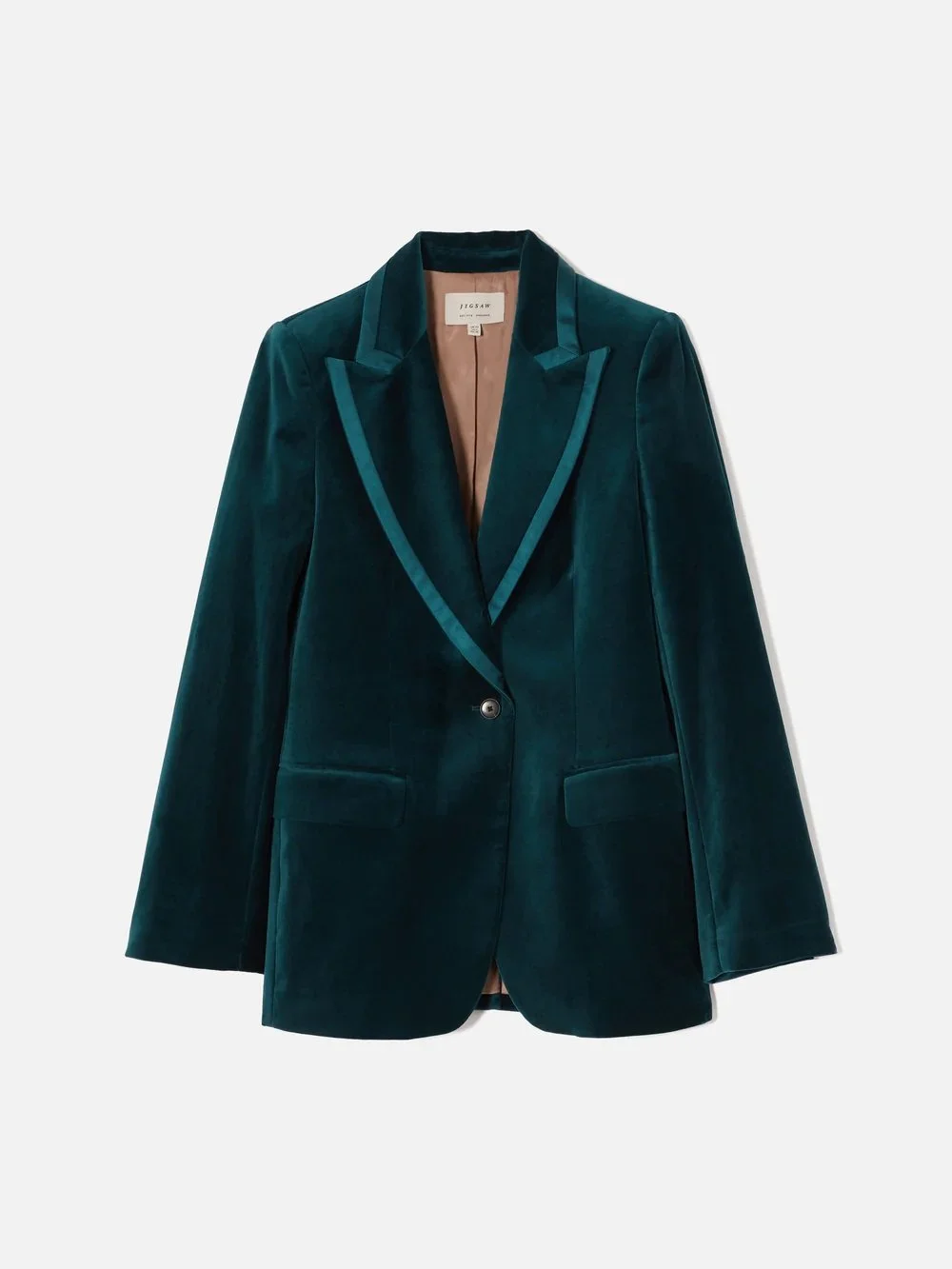 Jigsaw Ashby Blazer in Teal Velvet