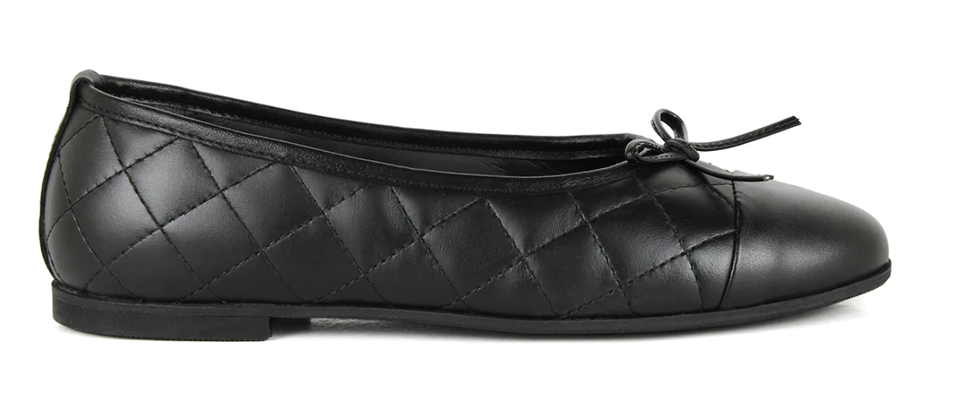 Gallucci Quilted Ballet Flats in Black