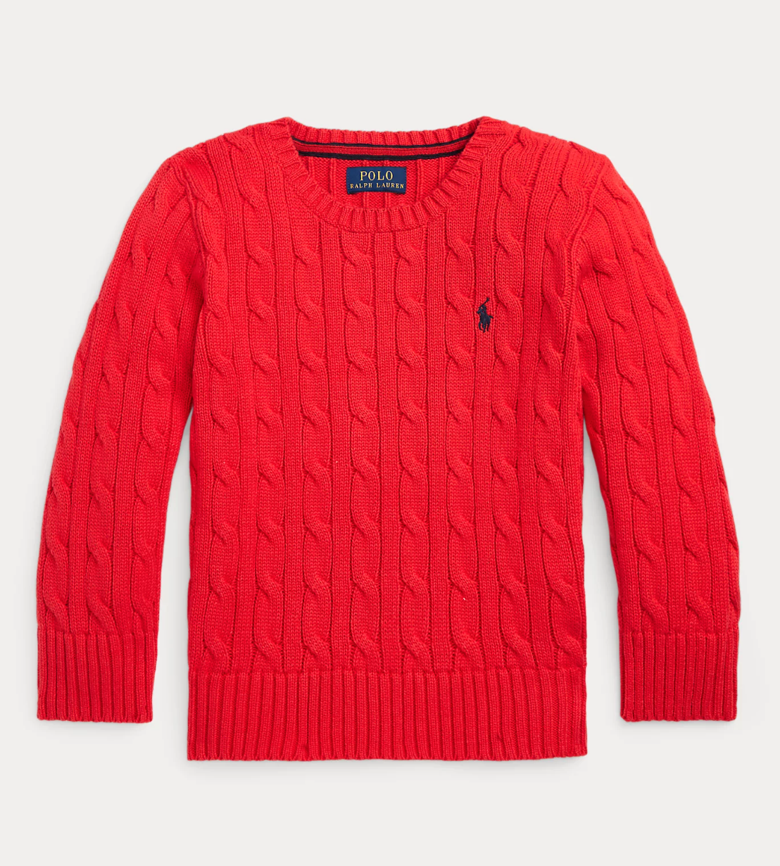 Polo Ralph Lauren Cable-Knit Cotton Jumper in Red — UFO No More