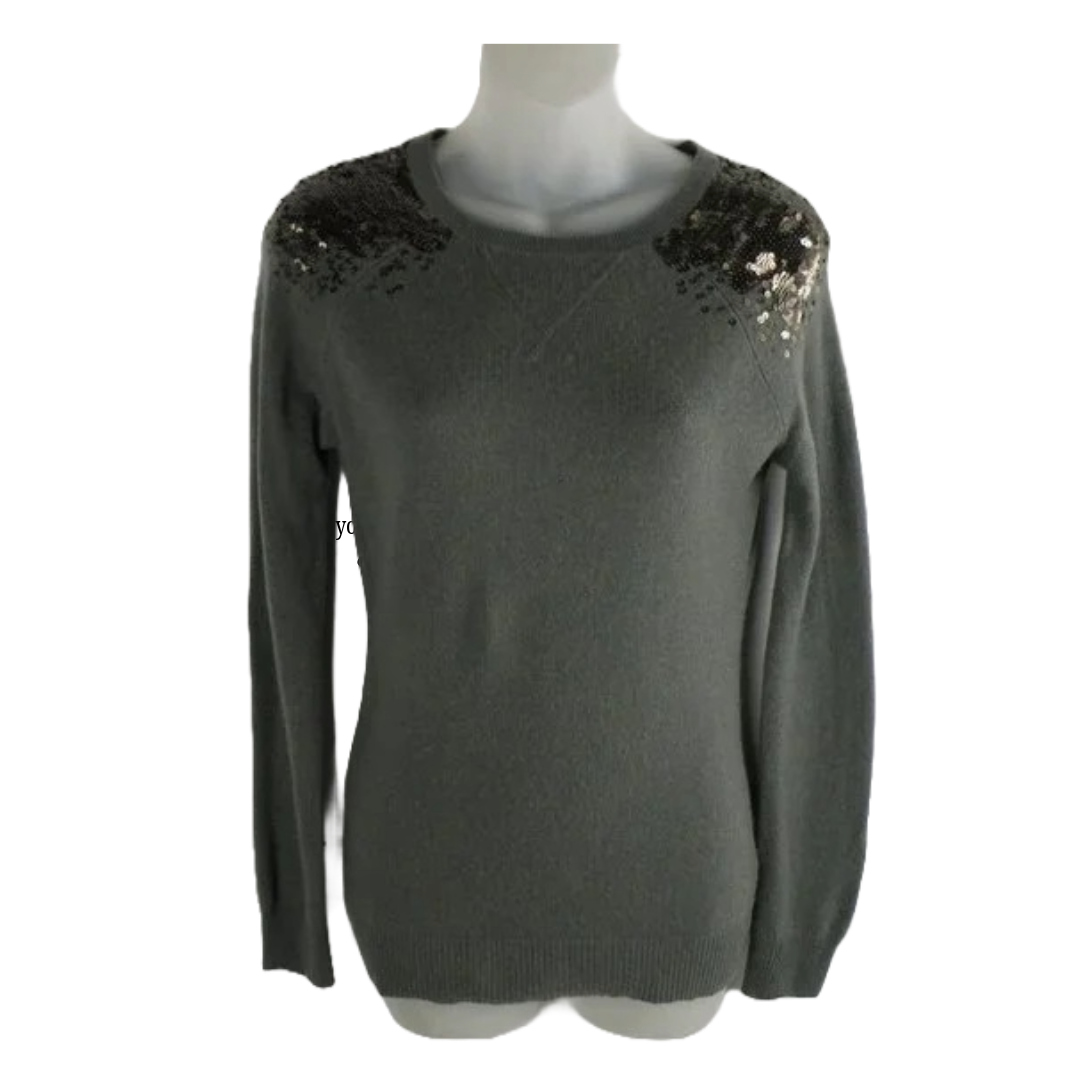 Aqua Cashmere Sequin-Embellished Sweater
