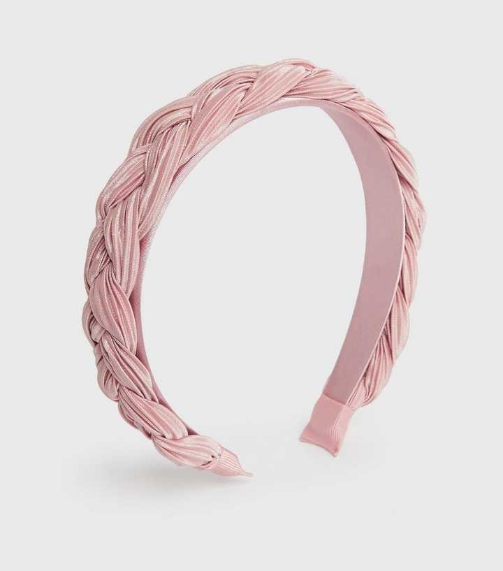 New Look Plaited Headband in Pink.jpg