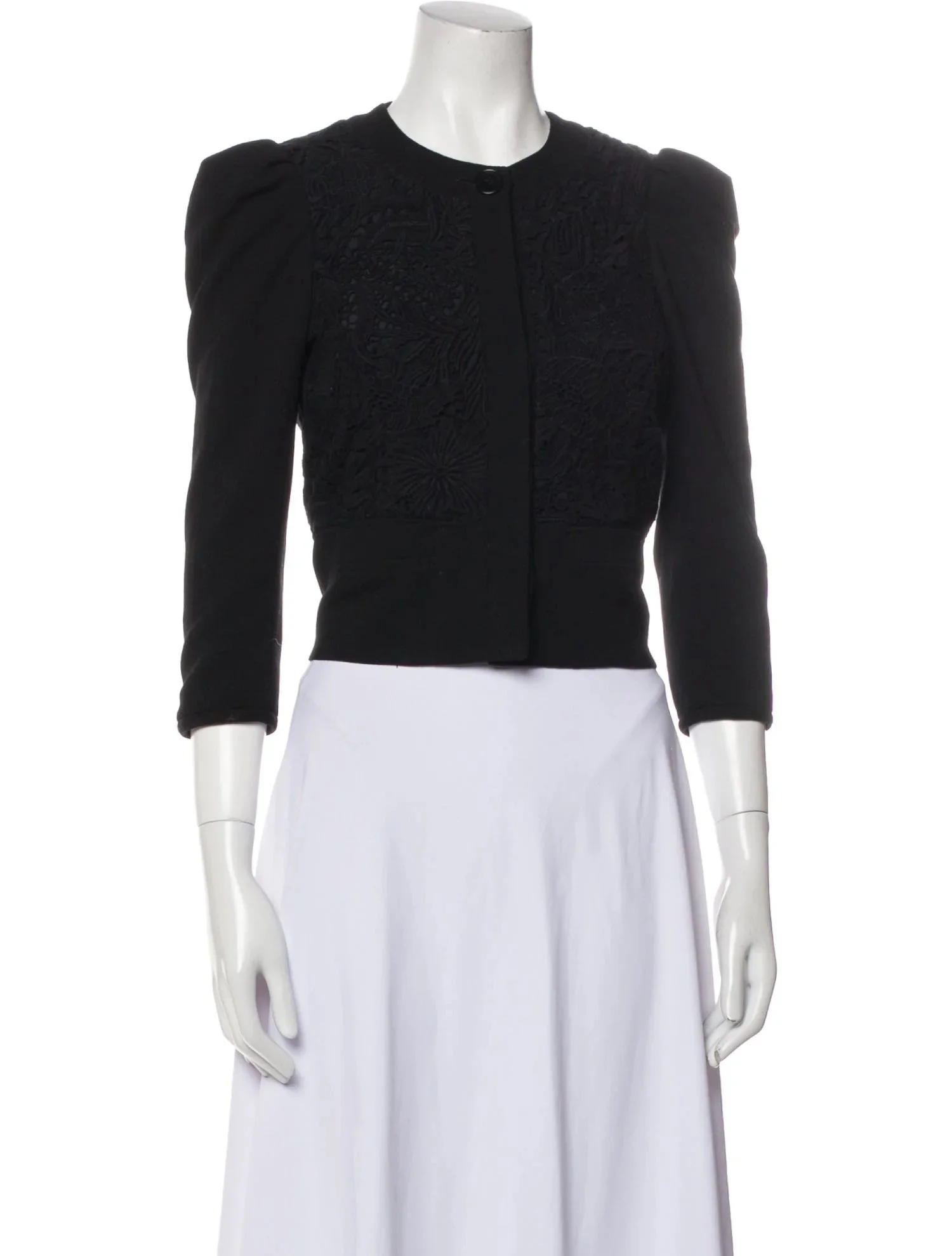Tibi Lace-Embroidered Evening Jacket