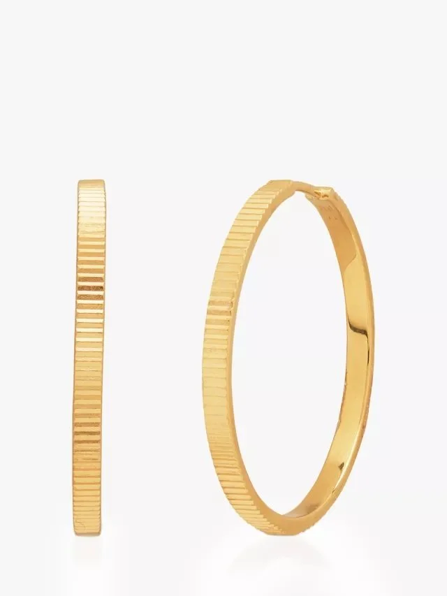 Monica Vinader Disco Hoop Earrings in 18ct Gold Vermeil