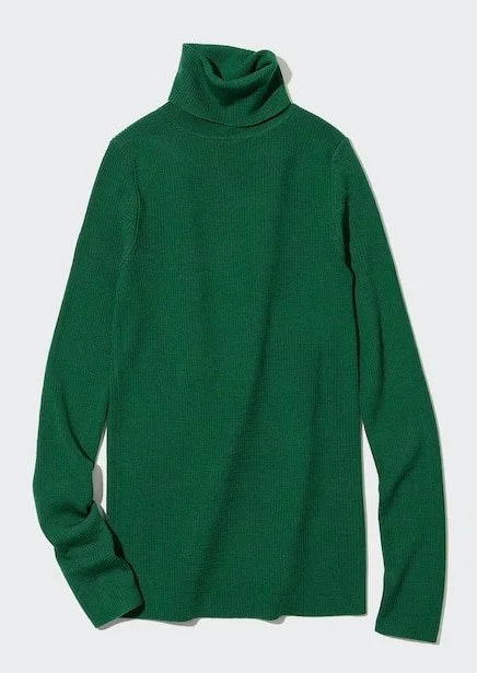 Uniqlo Extra Fine Merino Ribbed Turtleneck Sweater