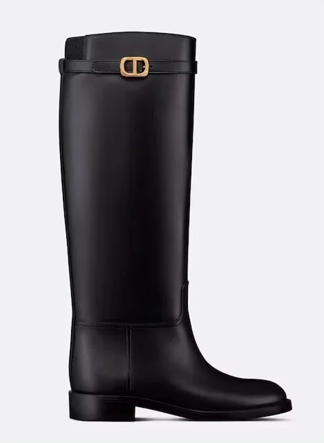 Christian Dior Empreinte Knee Boots in Black Calfskin