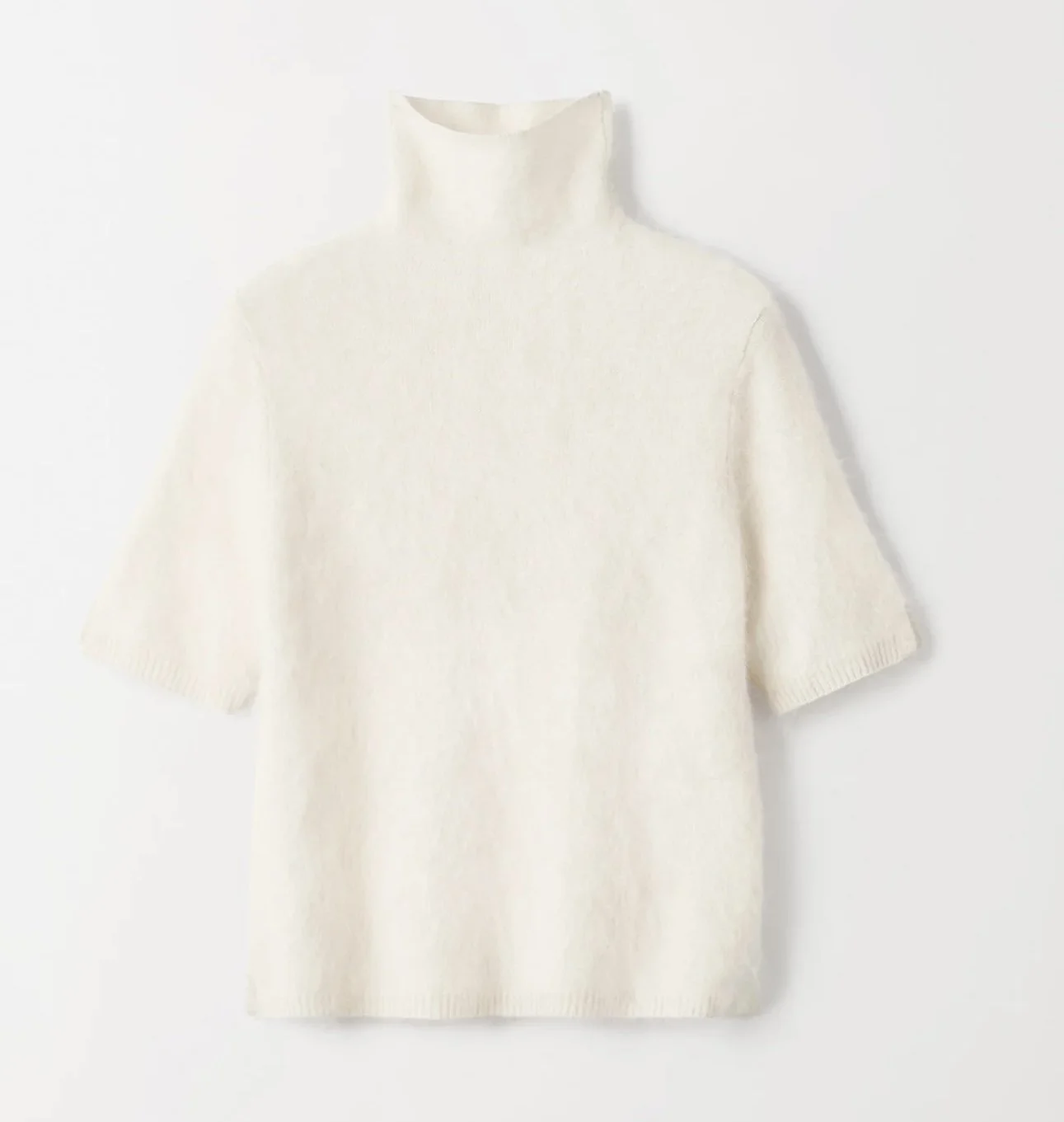 Soft Goat Cuddle Turtleneck in Feather White