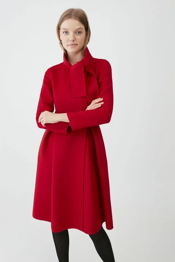 Carolina Herrera Red Scarf Coat