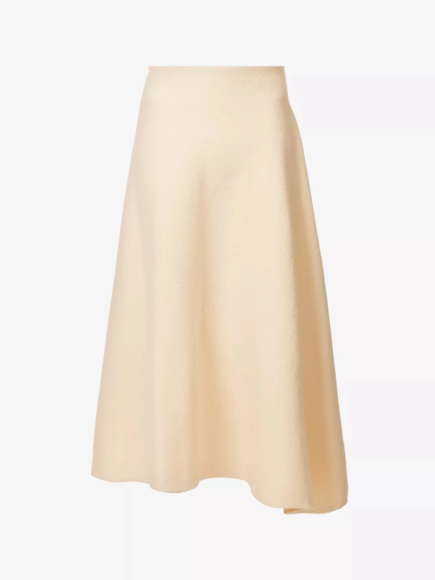 Jil Sander Asymmetric Wool Blend Midi Skirt