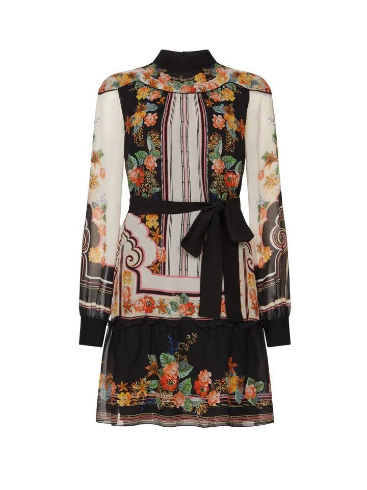 Saloni Joy B Short Dress in Pavilion Garden Print
