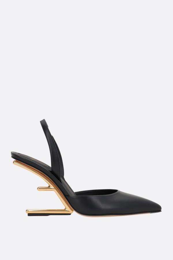 Fendi First Slingback Wedge Shoes in Black Leather — UFO No More
