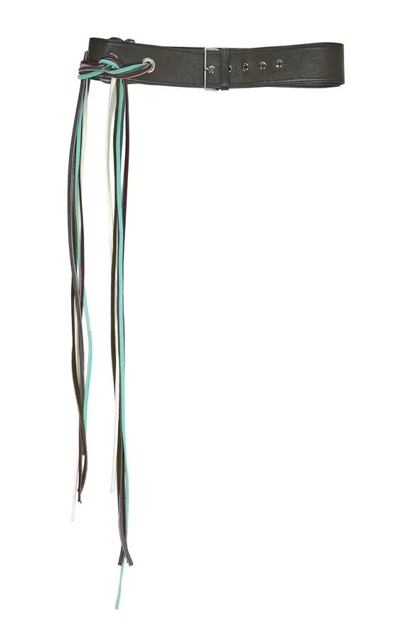 Boontheshop Cactus Fringe Trimmed Leather Belt