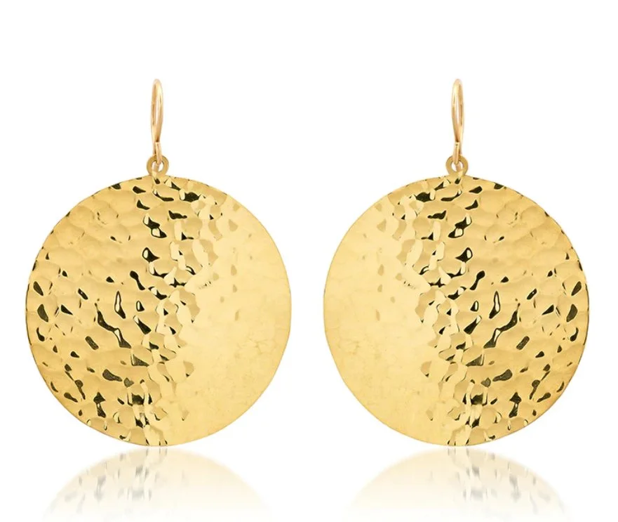 Jennifer Meyer Large Hammered Disc Earrings