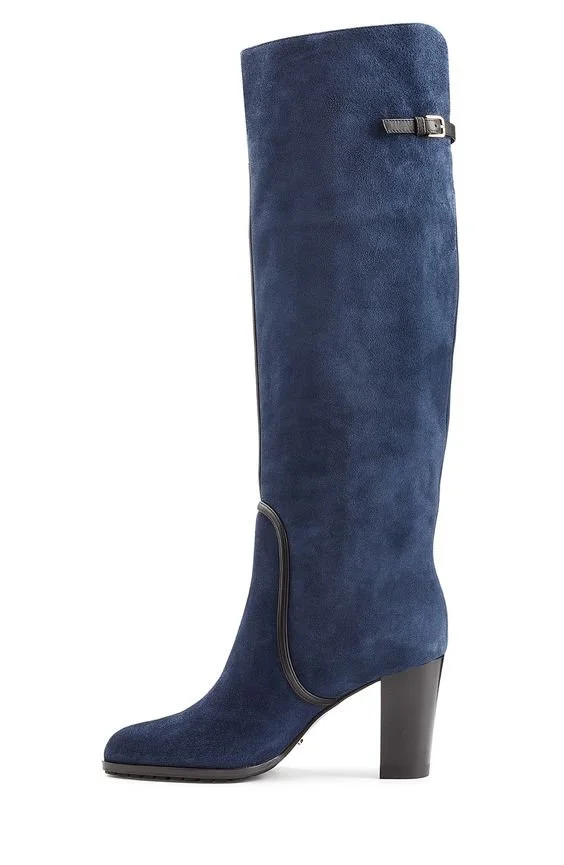 Sergio Rossi Leather Trims Suede Boots