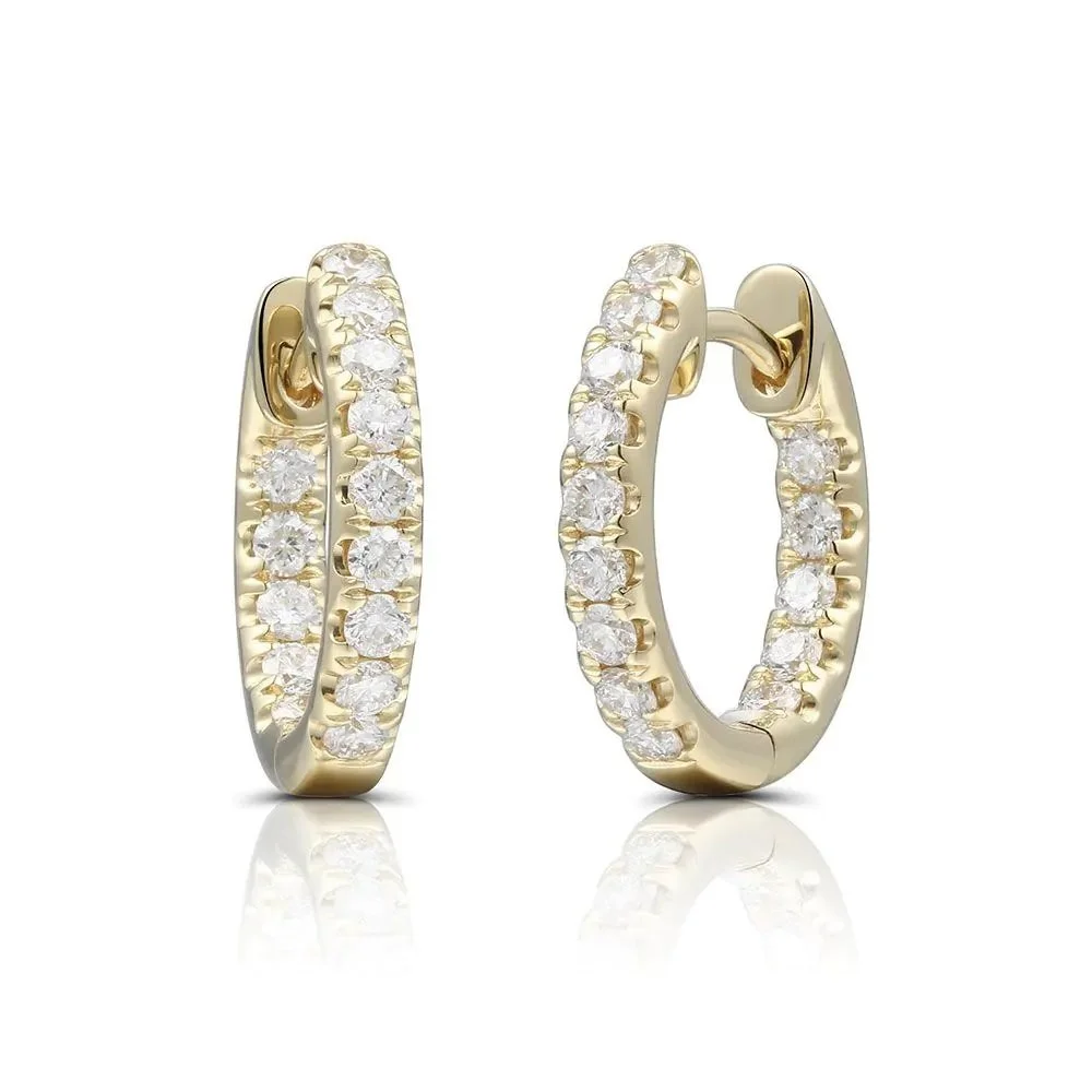 Laings 0.64ct Diamond Hoop Earrings in 18ct Yellow Gold