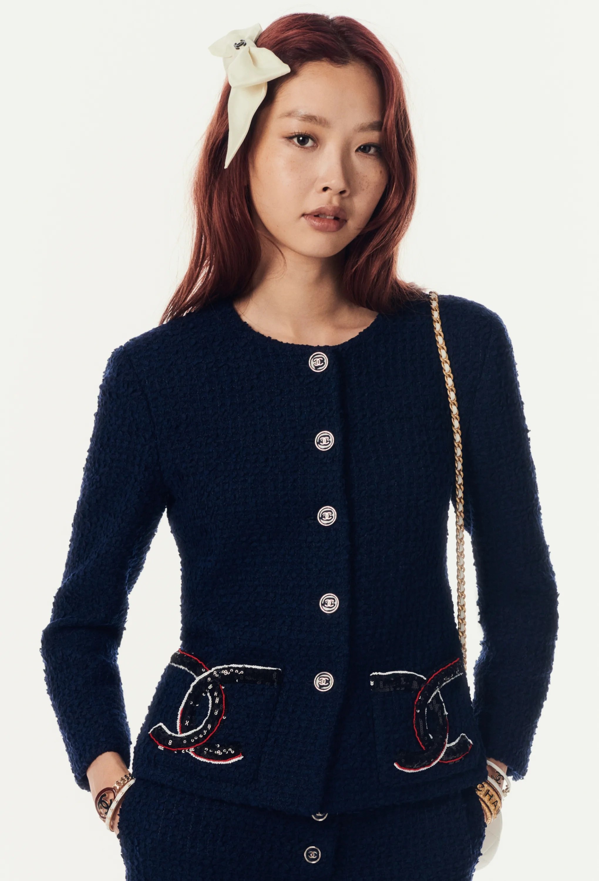 Chanel Embroidered Glittered Tweed Jacket in NavyWhiteRed.jpg
