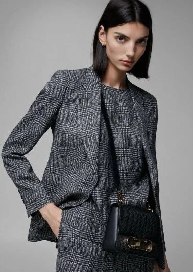 Carolina Herrera Checked Tailored Crepe Jacket