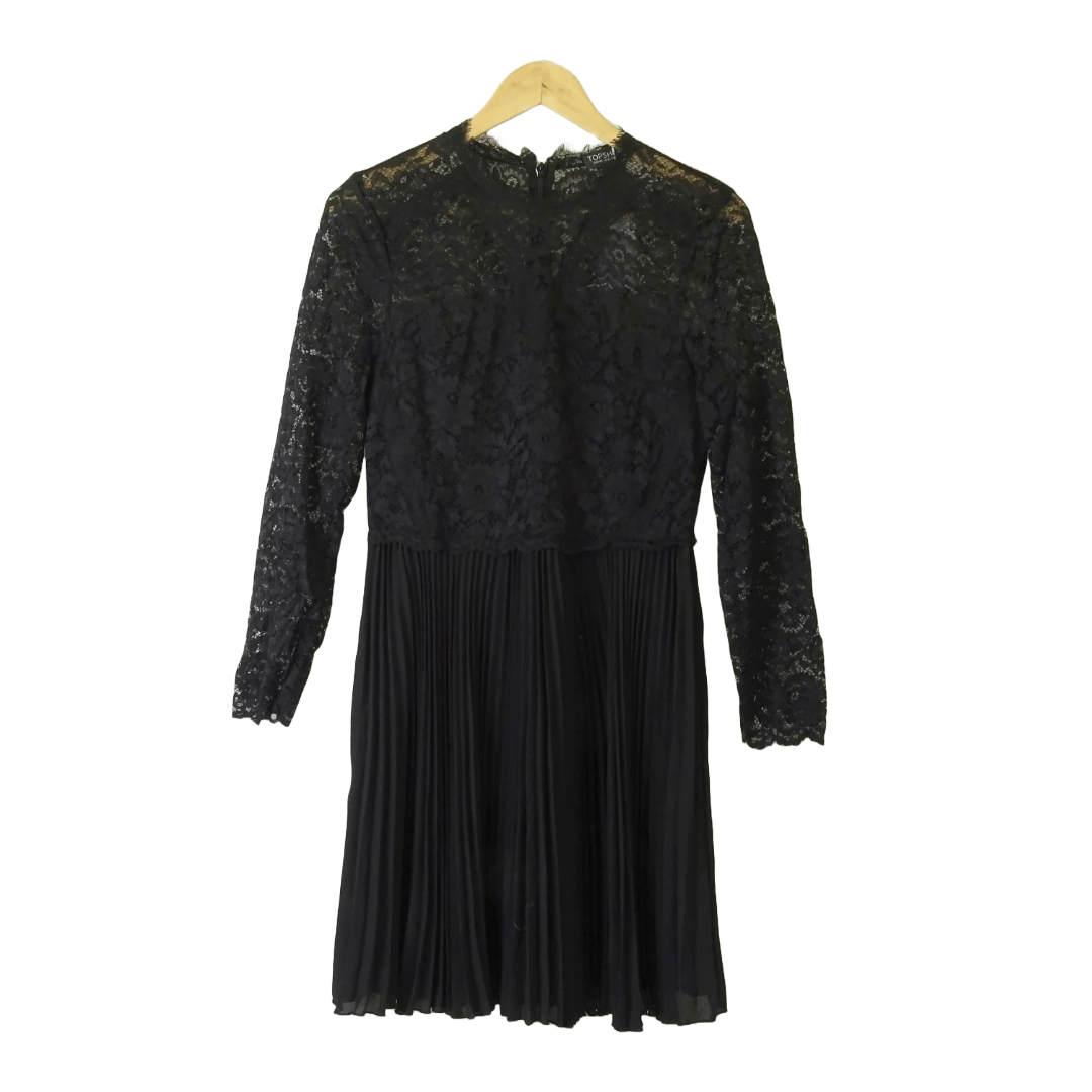 Topshop Lace Dress with Pleated Skirt.png