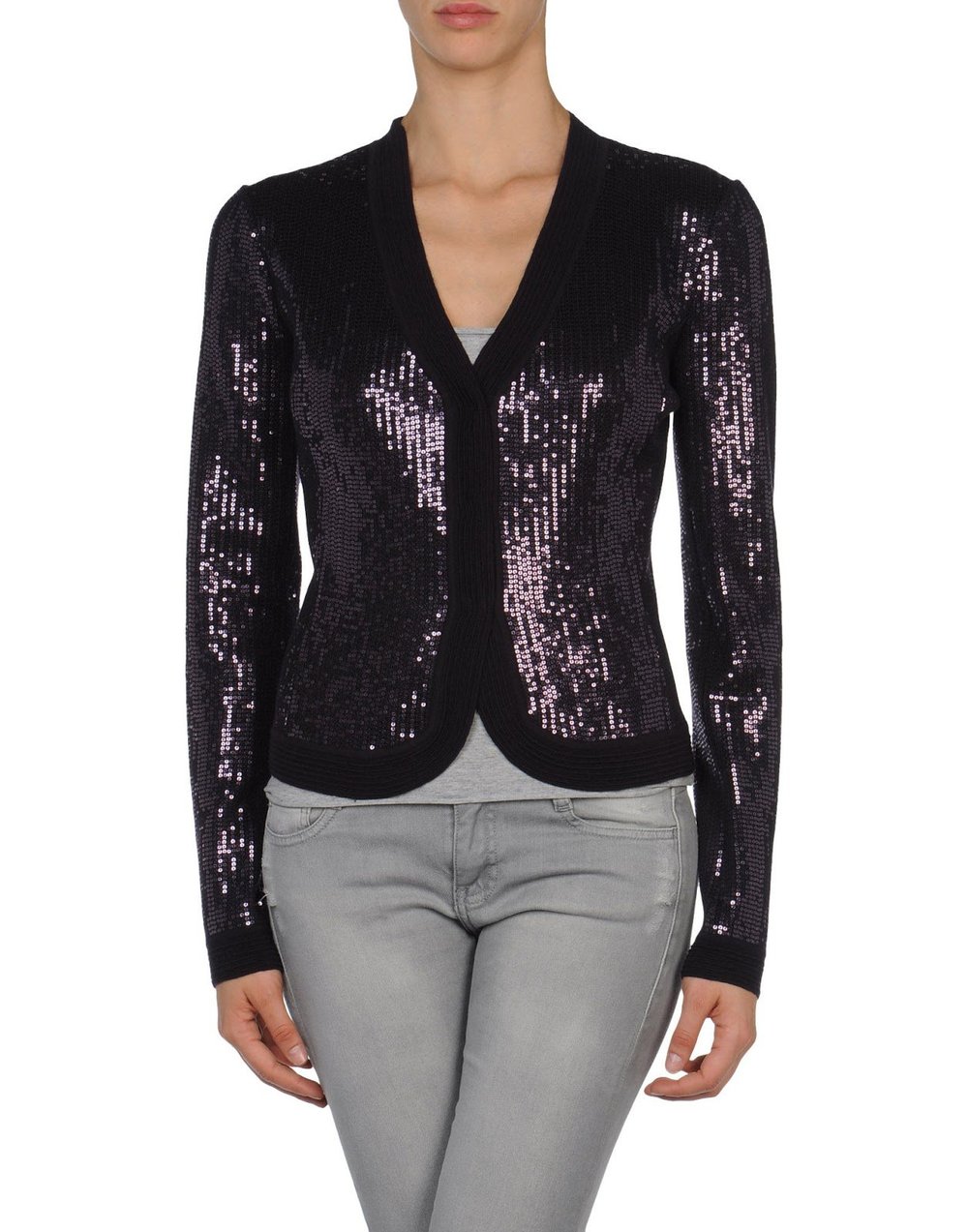 トップス Emporio Armani cardigan with sequins Emporio Armani Purple Sequin Cardigan — UFO No More