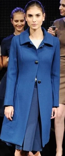 Elise Gug Flared Coat in Blue