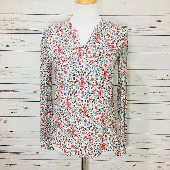 Zara V-Neck Floral Printed Blouse