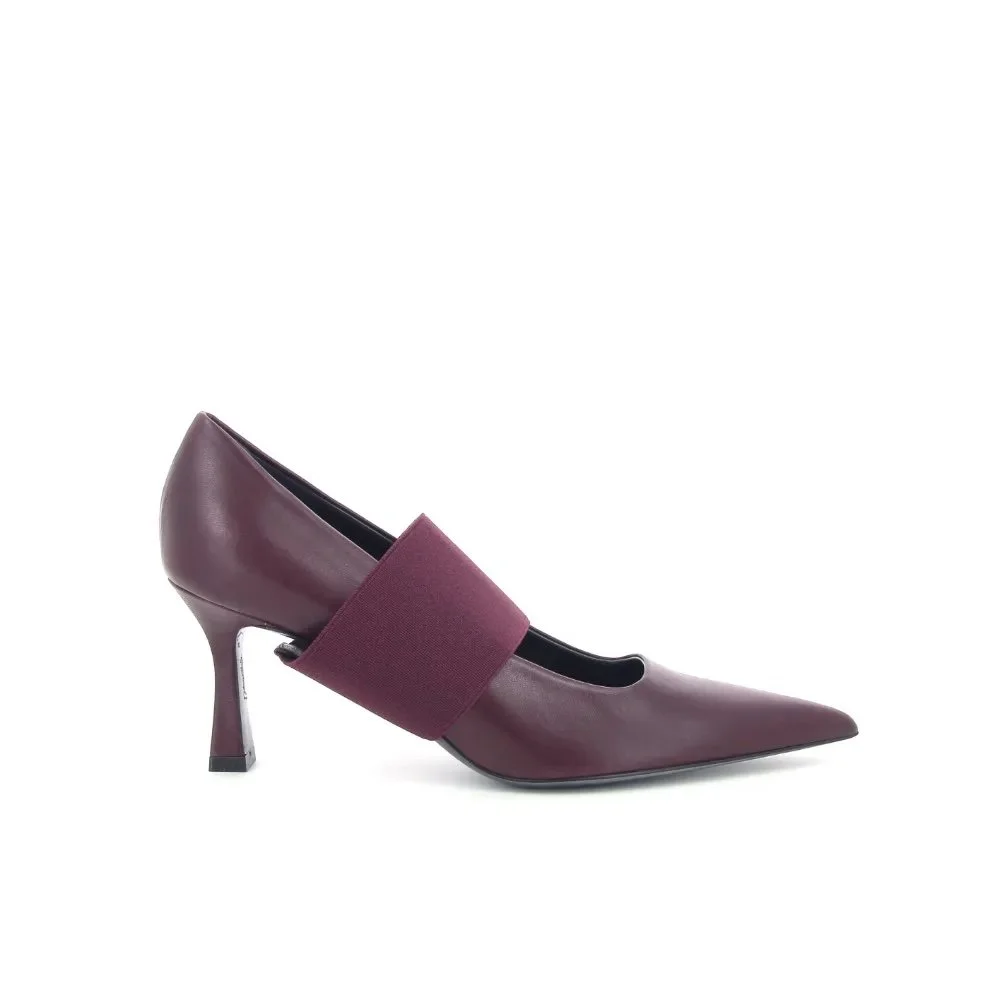 Natan Removable Wide Strap Pumps in Burgundy Suede