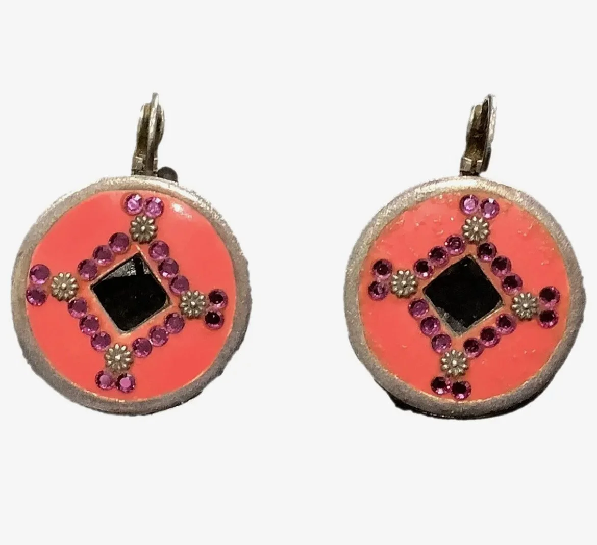 Gas Bijoux Pink Round Earrings