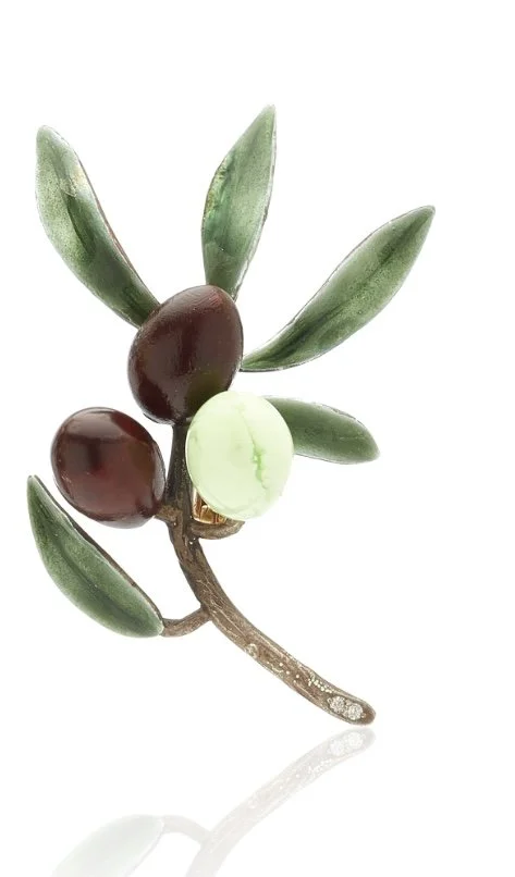 Luz Camino Small Olive Tree Branch Brooch