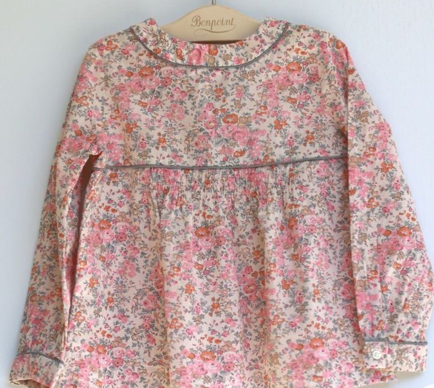 Bonpoint Liberty Print Smocked Blouse
