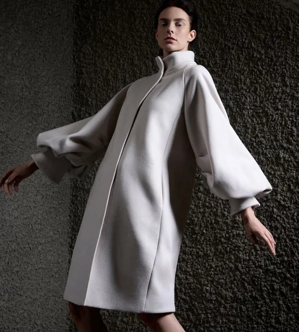 Natan Couture Nouka Coat in Grey