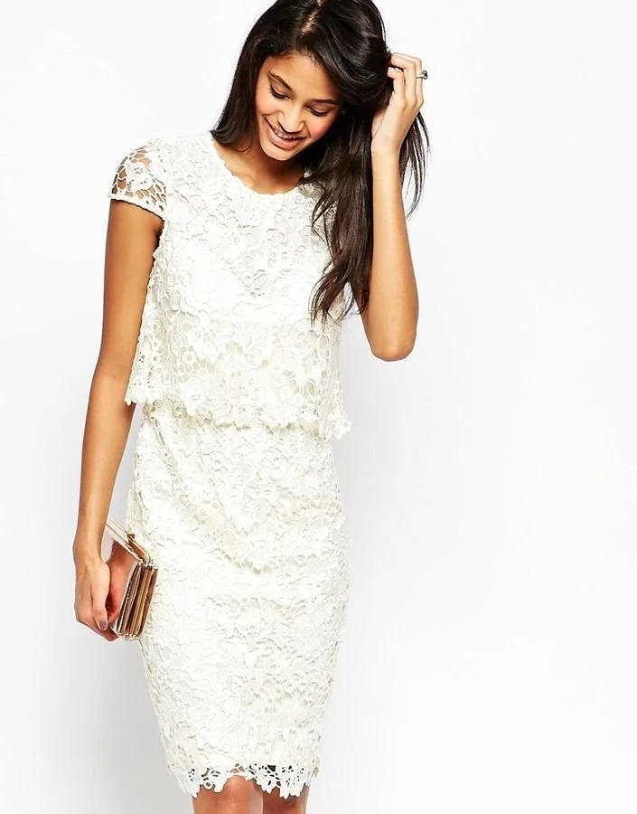 Lipsy 2 in 1 Lace Overlay Dress