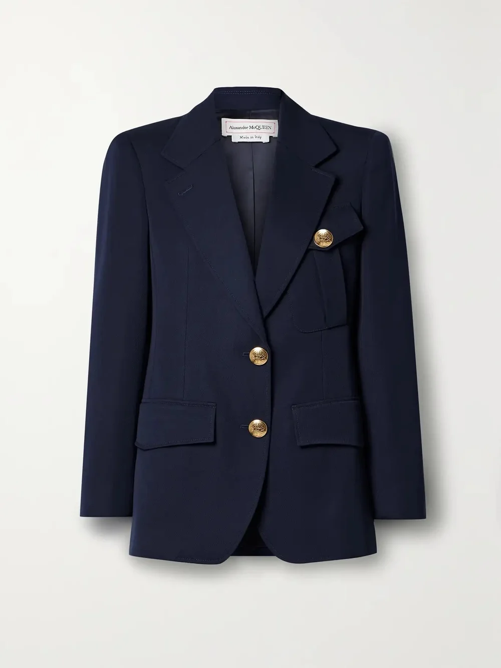 Alexander McQueen Button-embellished Wool-twill Blazer — UFO
