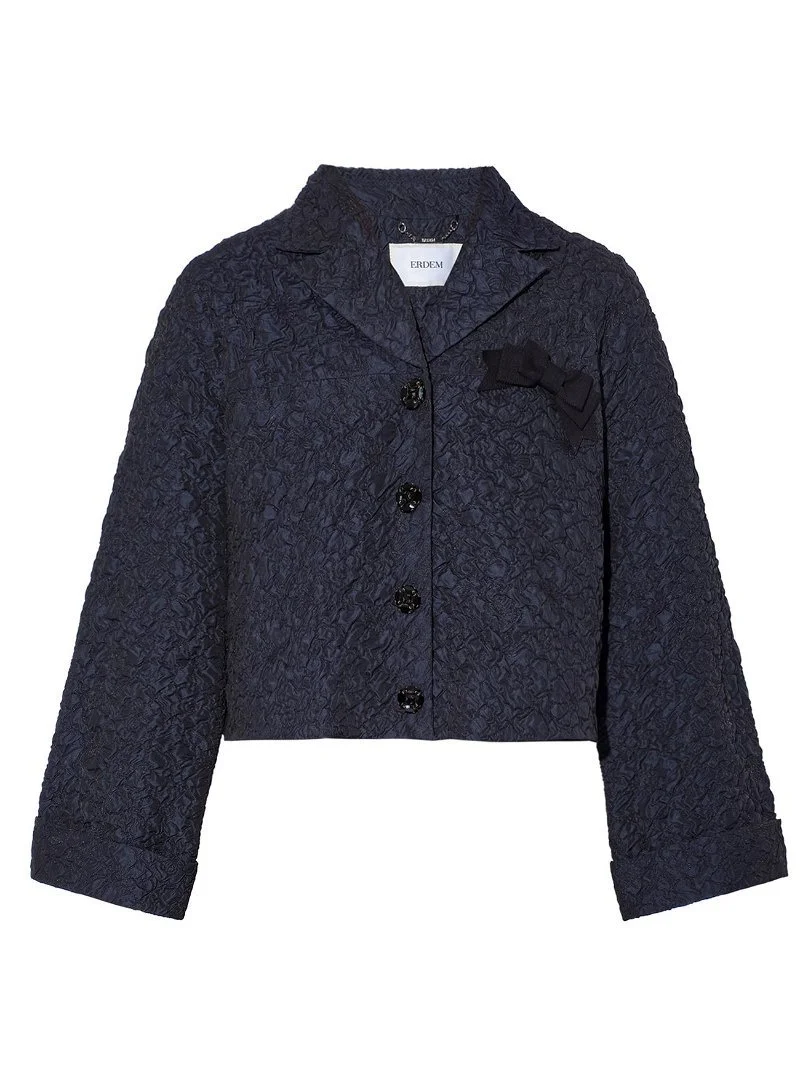 Erdem Waneta Cropped Cloqué Jacket