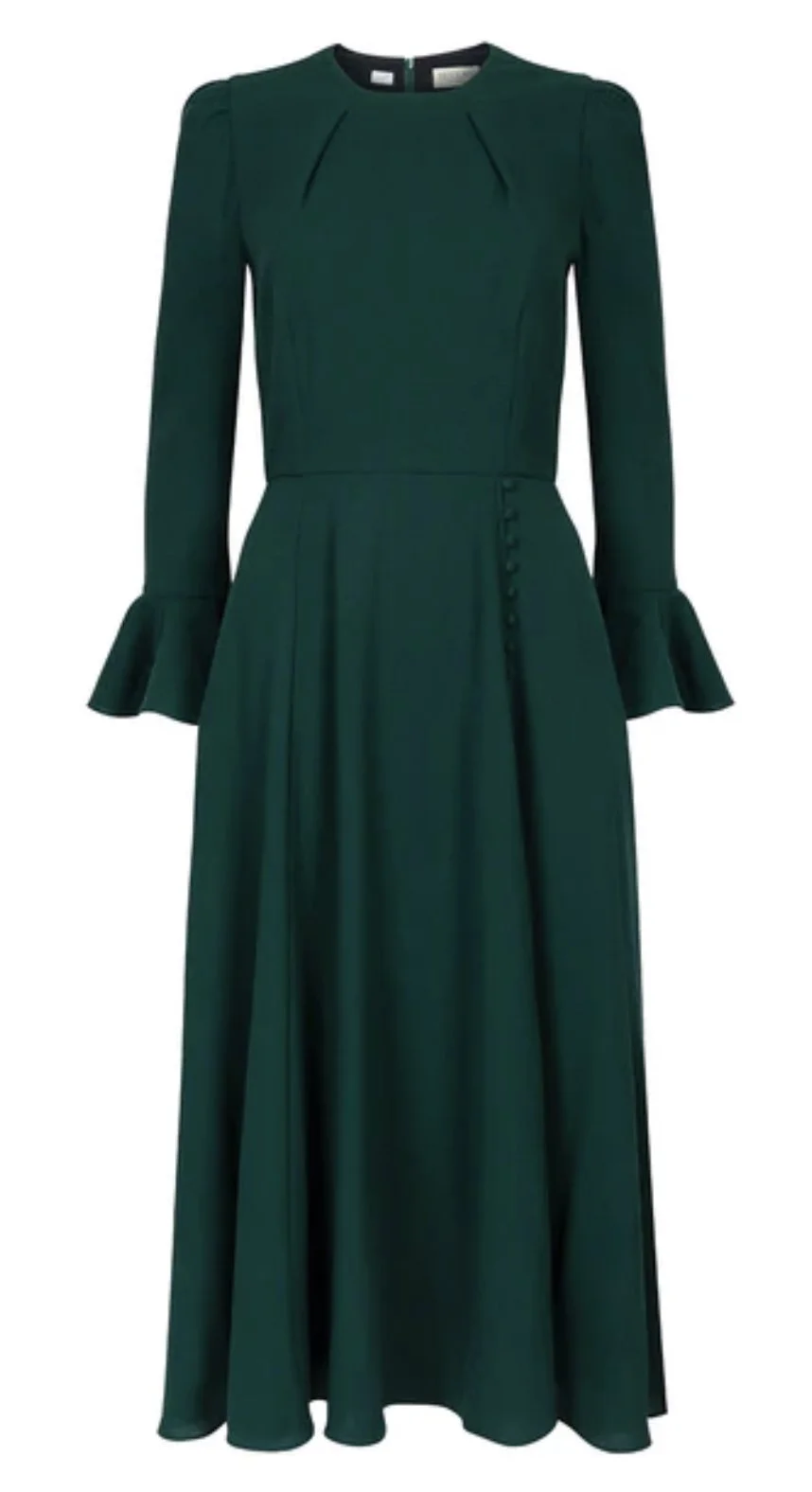 Beulah London Yahvi Midi Dress in Forest Green