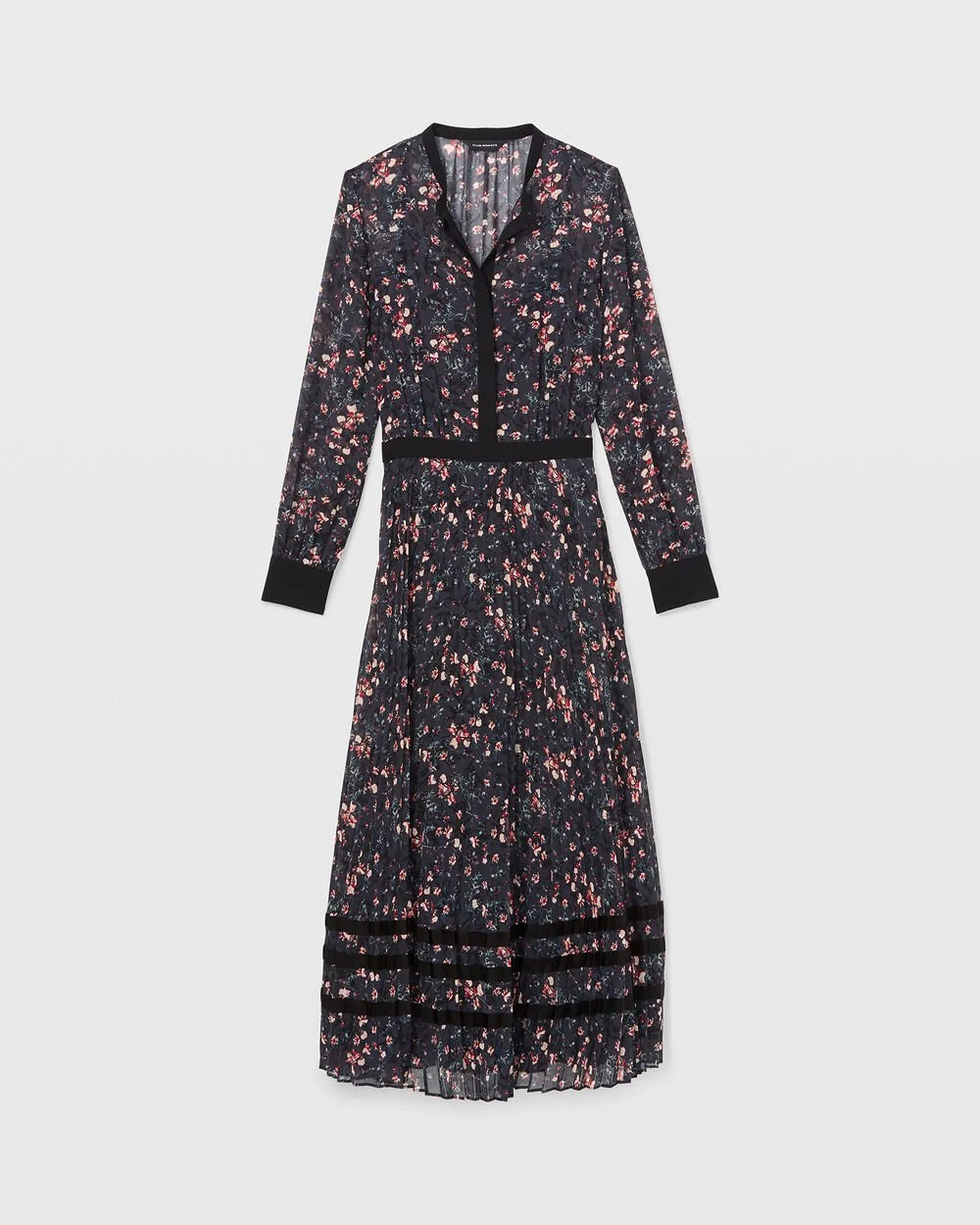 Club Monaco Pleated Shirt Dress in Blue Dahlia