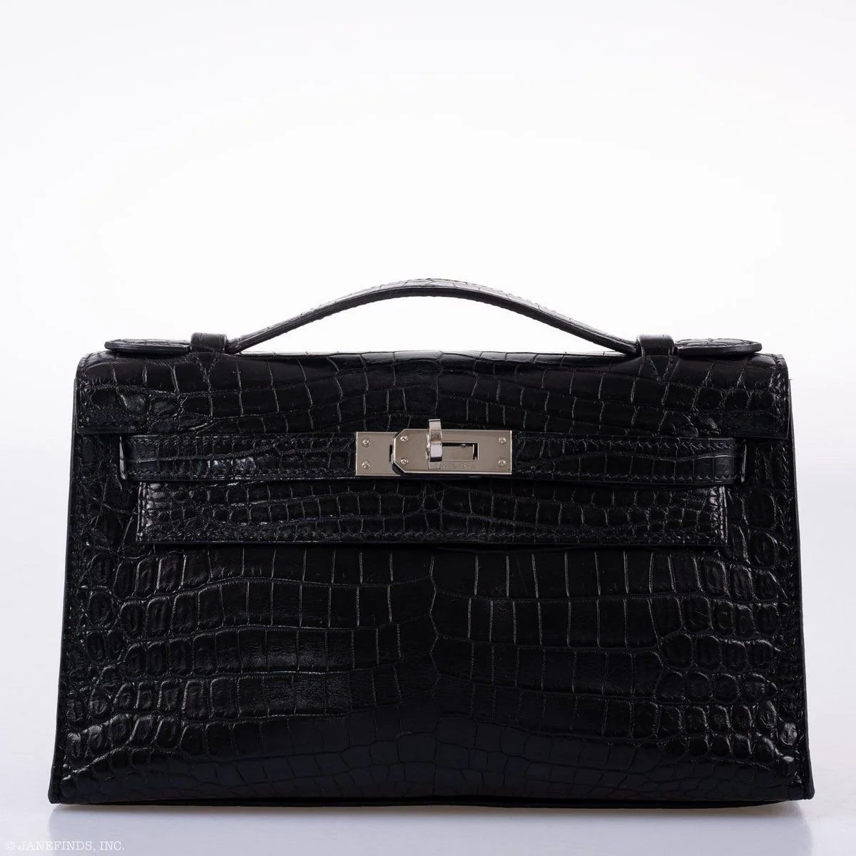 Hermes Kelly Pochette in Black Alligator