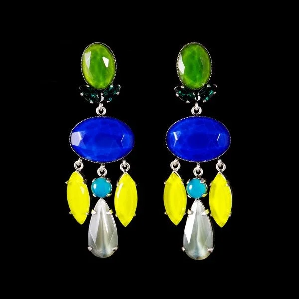 Philippe Ferrandis Large Clip-On Chandelier Earrings