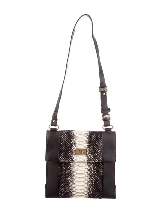 Fratelli Rossetti Python Trim Shoulder Bag