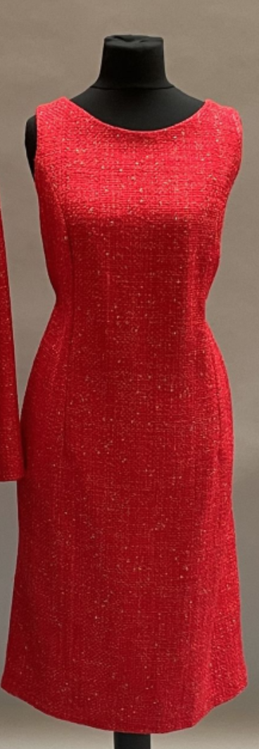 Yves Dooms Tweed Sleeveless Dress Red.png