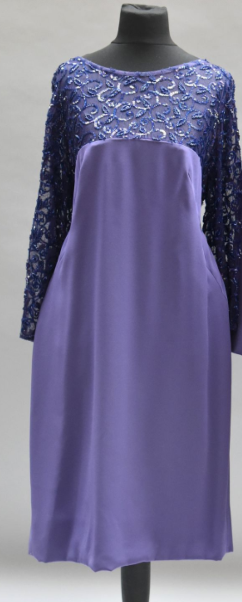 Yves Dooms Tulle and Crepe Dress Purple.png