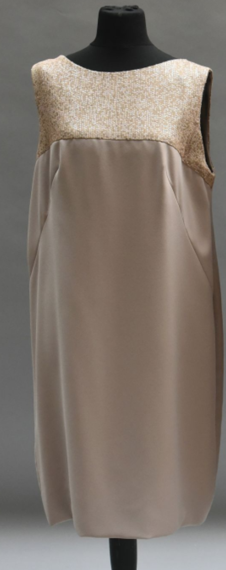 Yves Dooms Sequin Embroidered Dress Beige.png