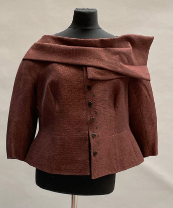 Natan Couture Draped Jacket in Brown.png
