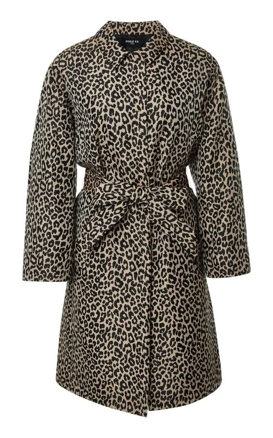 Paule Ka Animal Print Trench Coat